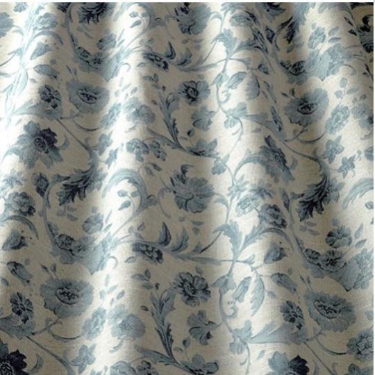 country vintage desing retro rusztikus kiegeszito fuggony elegans szovet karpit textil polieszter viszkoz mintas viragos lakberendezes felujitas kek.JPG